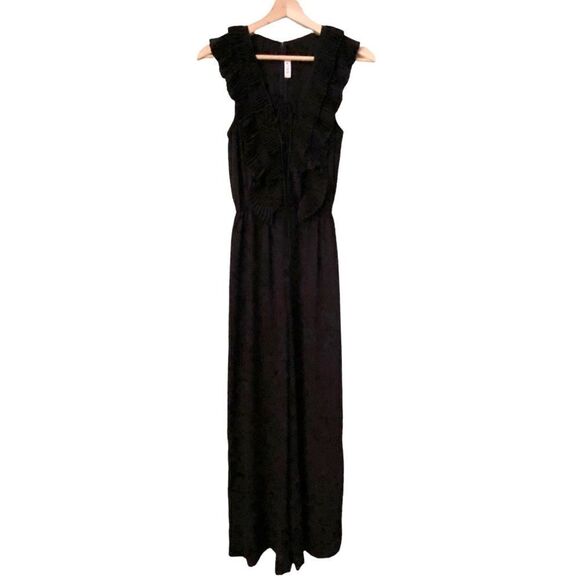 Delfi Collective Black Bonnie Lace-Up Ruffle Jumpsuit - Picture 6 of 16